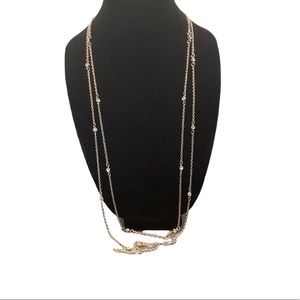 Double Strand Necklace with Crystals